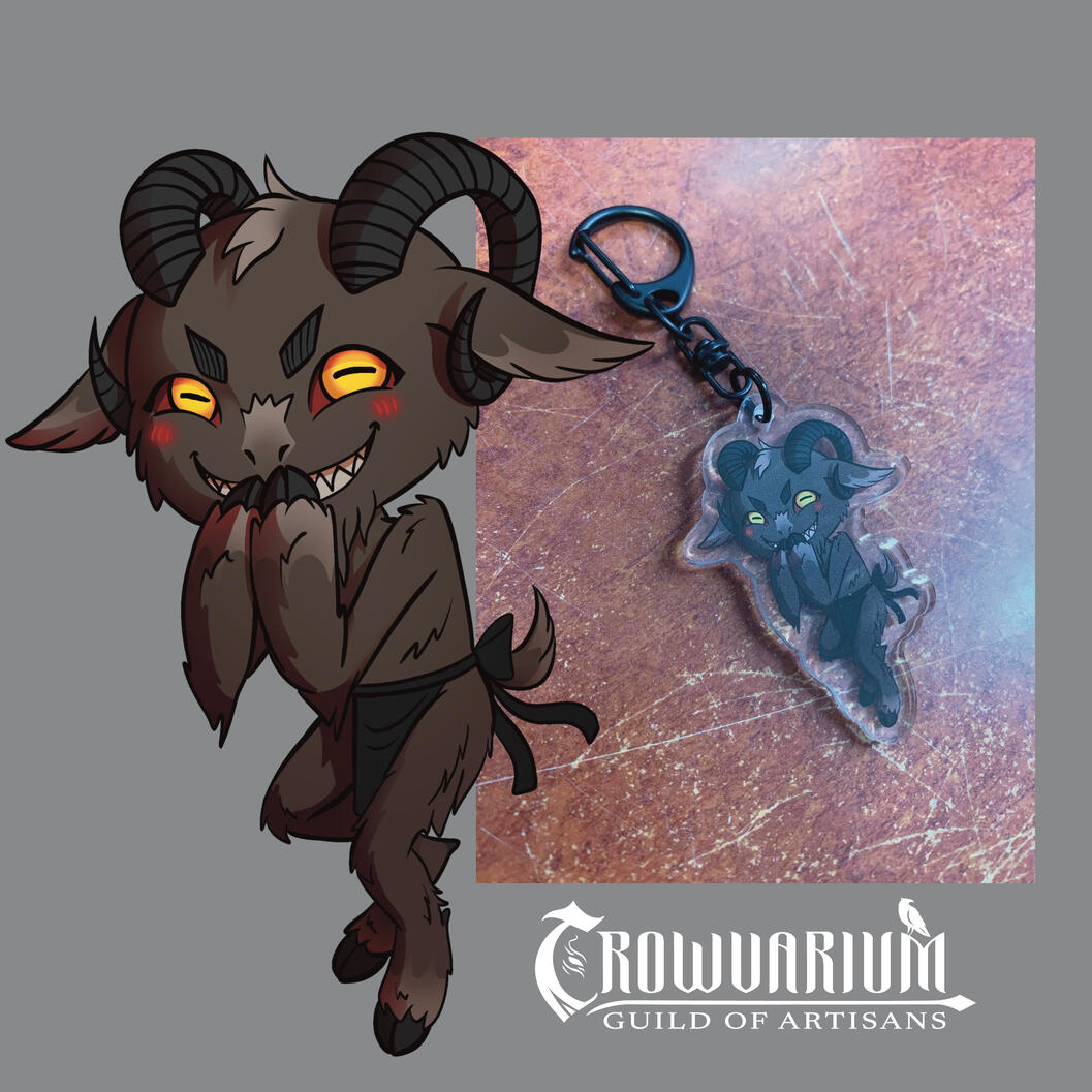 Goatman keychain sample